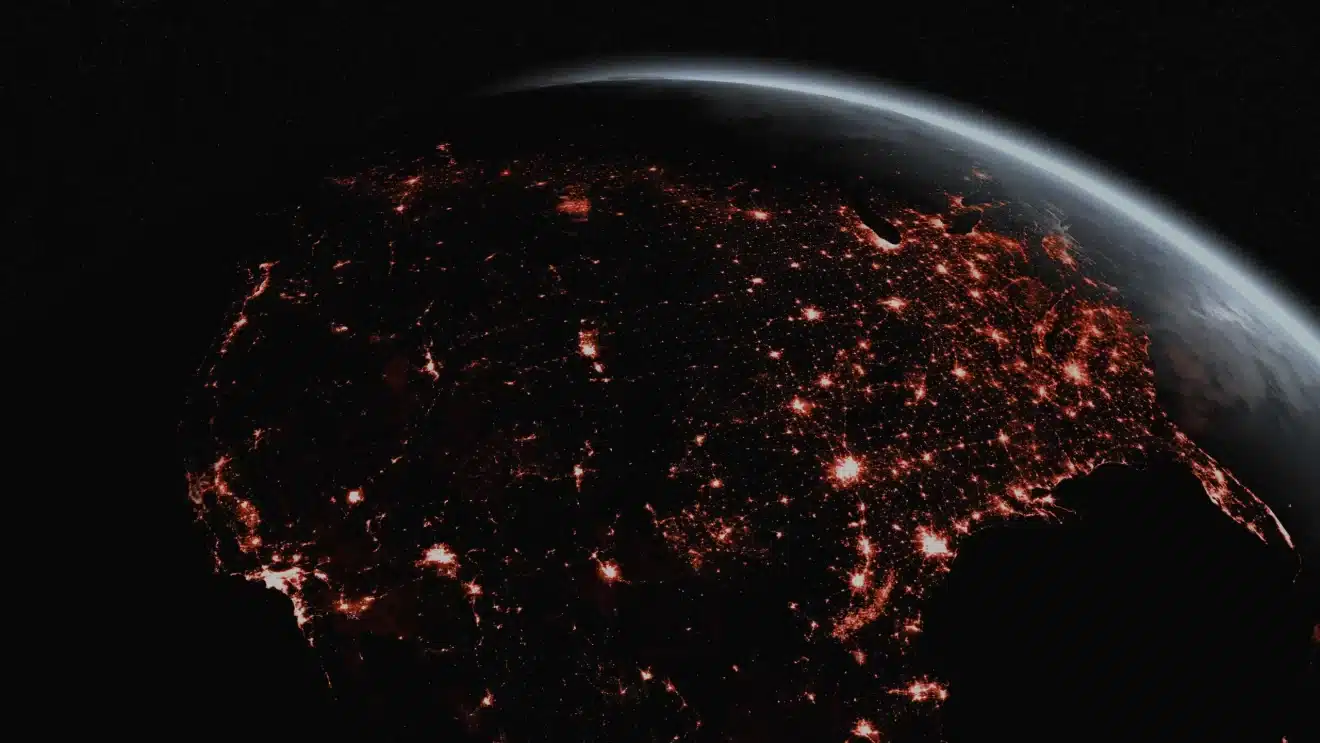 National network lights used as an abstract infrastructure visual